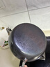 臻三环章丘手工铁锅平底煎锅烤肉煎锅无涂层不易粘锅小平底锅辅食厨具 烤蓝木把 28cm 实拍图
