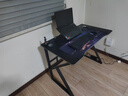 甄严选电脑桌台式电竞桌椅套装组合桌子办公家用桌学习桌书房书桌写字桌 【黑架+黑碳纤纹面】单桌100*60 实拍图