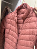 鸭鸭（YAYA）佟丽娅同款轻薄羽绒服女新款秋冬季休闲短款连帽轻便韩版排骨外套 嫣红色 2XL 实拍图