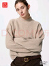 优衣库女装舒芙蕾半高领针织衫/毛衣毛衫479158 32 深米色 S /155/80A 实拍图