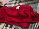 百搭韩版针织毛线红色围巾女2024圣诞冬季高级感新年礼物情侣围脖 针织围巾-酒红色-1个装-保暖 1 实拍图