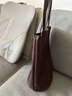 裘真情人节礼物慵懒遇水桶包女腋下单肩包复古通勤包头层植鞣牛皮包包 咖啡色-中号 实拍图