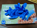 英科医疗（INTCO）一次性手套丁腈手套100只中码食品级餐饮清洁蓝色橡胶丁晴手套 实拍图