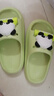 土豆屋儿童拖鞋中大童小孩室内外防滑软底凉拖鞋 熊猫绿色210码 实拍图
