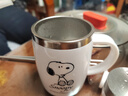 史努比（SNOOPY）带手柄不锈钢办公保温杯水杯420ML可爱杯子情侣杯 DP-5002R 粉色 实拍图