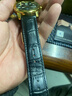 istrap真皮表带男女士鳄鱼纹牛皮适用天梭浪琴美度西铁城卡西欧dw精工海鸥飞亚达阿玛尼手表带力洛克表链 黑色同色线丨玫金针扣 与表盘接口宽度22mm 实拍图
