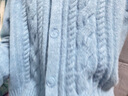 优衣库女装纽花圆领针织开衫/毛衣外套空调衫通勤秋冬新款481477 03 灰色 S 实拍图