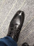 卡帝乐鳄鱼（CARTELO）皮鞋男商务英伦牛皮正装鞋秋冬男士婚鞋加绒鞋子男513 黑色 40 实拍图