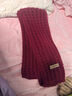 百搭韩版针织毛线红色围巾女2024圣诞冬季高级感新年礼物情侣围脖 针织围巾-酒红色-1个装-保暖 1 实拍图