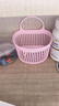 多功能小挂篮手链项链首饰收纳筐饰品收纳壁挂式吊篮首饰盒 壁挂式可爱收纳篮-粉色 1个装 实拍图