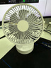XVVMI桌面小风扇静音空气循环USB可充电台式家用办公室学生宿舍床头大风力便携制冷电风扇大扇面 白色-四档风力调节+充电款 实拍图