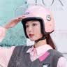 AD新国标认证电动车头盔男女士四季通用电瓶车安全帽女款冬季保暖防雾骑行轻便半盔女款冬天围巾头盔 新国标【米黄】透明 均码 实拍图
