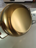 【韩剧同款】加厚不锈钢干锅海鲜锅火锅金色平底浅锅双耳锅泡面锅 迷你款17cm【金色】双柄汤锅 实拍图