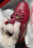 足力健老人鞋雪地靴加厚棉鞋羊毛鞋2296303D 女/雅致红 38 实拍图