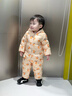英氏（YEEHOO）儿童羽绒服秋冬加厚保暖婴儿羽绒服连帽连体衣超韧绒 网格小狗 90 建议1-2岁 实拍图