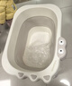 世纪宝贝（babyhood）小鳄鱼浴桶 儿童可折叠泡澡桶婴儿洗澡盆0-10岁宝宝 329奶咖色 实拍图