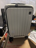皇冠（CROWN）拉链铝框箱旅行箱登机箱大容量前开盖行李箱小型5278-20-白色 实拍图