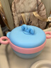 COOKSS婴儿辅食碗恒温注水保温碗316不锈钢宝宝婴幼儿吃饭儿童餐具浅蓝 实拍图