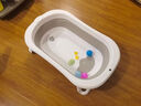 iuu婴儿洗澡盆儿童浴盆大号宝宝可折叠可坐可躺新生儿童用品 【北欧灰】+可调节浴架 实拍图