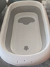 iuu婴儿洗澡盆 可折叠宝宝浴盆大号 洗澡神器躺托浴架新生儿童用品 【北欧灰】皇冠折叠浴盆-全套 材质：FAD食品级材质检测认证 实拍图