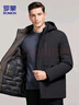 罗蒙（ROMON）棉服男士冬季潮流商务棉衣保暖棉袄外套中老年爸爸装MF78黑色3XL 实拍图