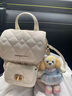 CHARLES&KEITH菱格大容量柔软多用背包书包双肩包包女包生日礼物CK2-60151400 Cream奶白色 S 实拍图