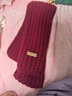 百搭韩版针织毛线红色围巾女2024圣诞冬季高级感新年礼物情侣围脖 针织围巾-酒红色-1个装-保暖 1 实拍图