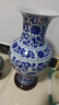 傲世景德镇陶瓷器青花瓷花瓶工艺品客厅摆件玄关办公室博古架装饰品 大号青花缠枝莲鱼尾瓶+底座+证书 实拍图