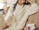 猫人女士睡衣女秋冬季情侣简约珊瑚绒睡衣加绒加厚家居服套装 实拍图