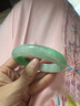 缅甸高档翡翠手镯冰种玉手镯浅绿飘花玉镯子女款正品真玉镯送礼物 53号 实拍图