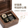 初心木质音乐盒八音盒情人节礼物送女生儿童生日礼物新年天空之城 胡桃木款-天空之城(古铜色芯) 实拍图