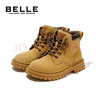百丽童鞋秋冬靴子中大童马丁靴短靴男女童儿童英伦皮靴 驼色31码 实拍图
