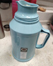 新款马卡龙热水瓶车载暖壶小型保温瓶客厅家用宿舍带盖暖水瓶茶瓶 蓝色 1L 实拍图