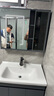 恋派浴室柜 陶瓷一体盆卫生间洗脸盆柜组合悬挂式洗漱台智能洗手盆柜 智能镜柜】珠光灰【促销中】80cm 实拍图