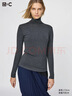 优衣库女装HEATTECH EXTRA WARM混纺高领T恤/长袖9%羊绒478954 478954/07青灰色 S 实拍图