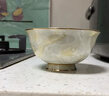 瑞玖家用骨瓷碗金边高足米饭碗大理石面碗陶瓷吃饭碗汤碗高足防烫面碗 云卷云舒4.5英寸高足米饭碗 10个 实拍图