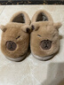 卡皮巴拉冬季儿童包跟棉鞋保暖居家毛毛EVA底防滑中小童宝宝棉拖 升级版环保材质浅咖色 12 38/39码（适合37/38脚穿） 实拍图