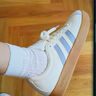adidas「T头鞋」VL COURT 2.0复古休闲板鞋德训鞋阿迪达斯轻运动 汉玉白/蓝色/金色 (推荐女生选小半码)   38 实拍图