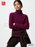 优衣库女装HEATTECH摇粒绒两翻领套头衫/长袖479608 76 紫色 L /160/88A 实拍图