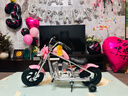 暴风骑士儿童电动摩托车两轮电动车3-12岁童车代步车电动平衡车复古小电摩 尊享版【换电APP声效】梦幻粉 实拍图