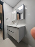 浪鲸浴室柜洗手盆柜组合陶瓷一体盆奶油风卫生间洗脸盆柜组合洗漱台 浅灰色|智能除雾镜柜100cm 实拍图
