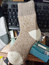 恒源祥袜子男5双装加厚羊毛袜秋冬保暖中筒袜男式撞色防寒雪地毛圈袜 实拍图
