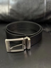 BOSSSUNWEN博斯绅威头层牛皮男士皮带真皮针扣腰带轻奢侈品牌西装牛仔裤带 黑色-【专柜同款】 110cm 实拍图