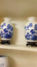 泥之恋 景德镇陶瓷器花瓶现代时尚简约客厅家居装饰工艺品摆设摆件小花插 青花山水冬瓜瓶 带实木底座 实拍图