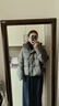 艾莱依陈都灵同款女士羽绒服2025泡芙短款连帽抽绳保暖冬外套 夜莺灰M 实拍图