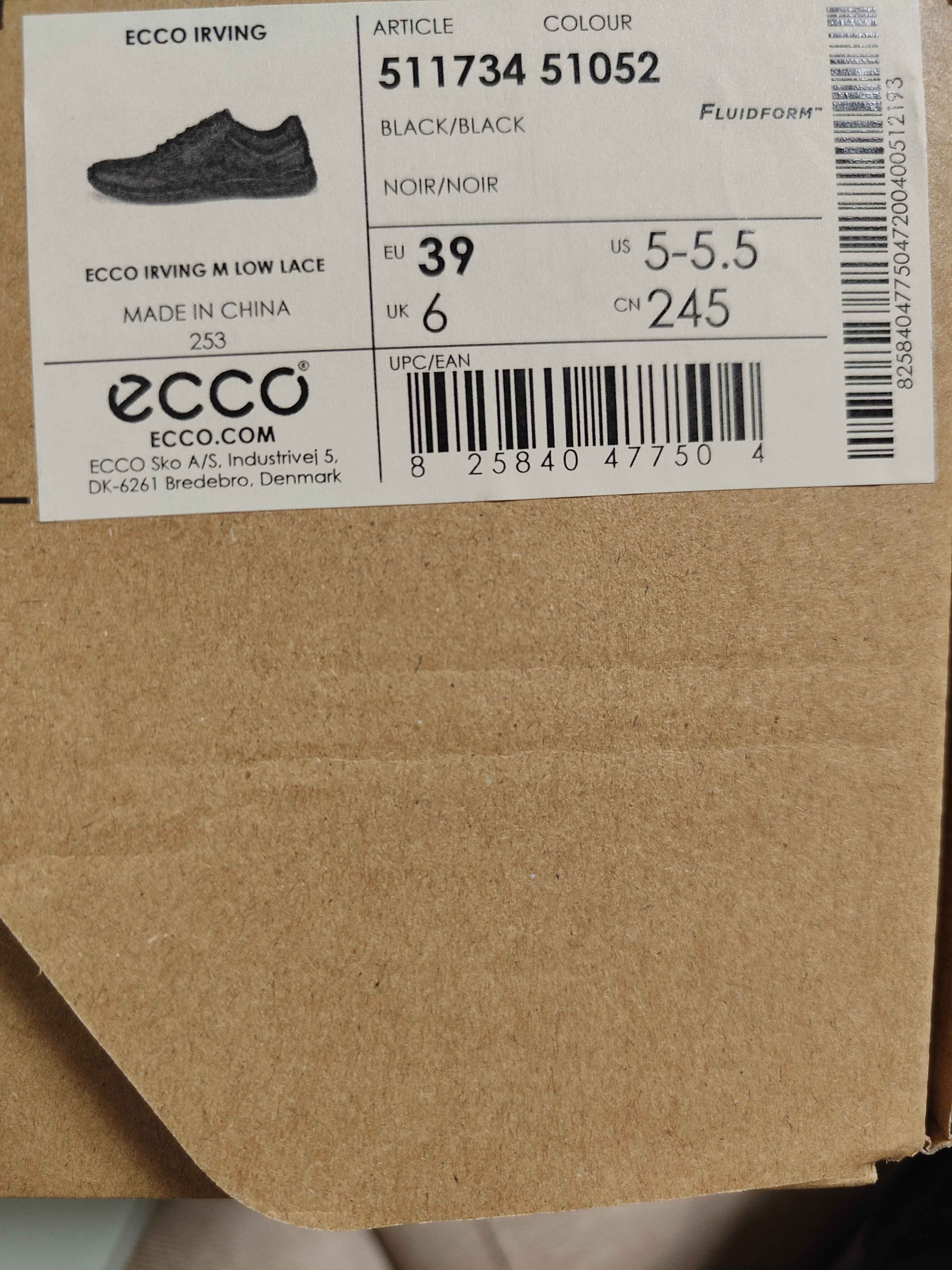 爱步（ECCO） Irving系列 运动男系带休闲鞋简约舒适真皮健步鞋 511734-51052-黑色 39 实拍图