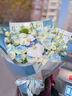 艾斯维娜鲜花速递向日葵混搭花束生日礼物全国同城配送 碎冰蓝玫瑰混搭花束 实拍图