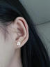 BJYLS999足银四叶草耳钉女士养耳洞纯银耳环耳饰生日礼物送女朋友老婆 999足银耳钉一对+精美礼盒 实拍图