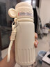 BOSHENG水杯女新款保温杯2025高颜值316不锈钢吸管杯儿童学生上学双饮杯 珍珠白【316内胆+304外盖】470ML 一杯双饮+便携手提绳+杯盖可饮水 实拍图