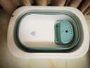 奔麦婴儿洗澡盆泡澡桶新生儿童澡盆宝宝浴桶浴盆游泳桶家用可坐可躺 可坐可躺+浴凳丨蓝 实拍图